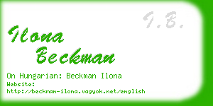 ilona beckman business card